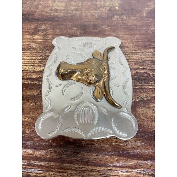 VTG Estate Southwestern Nickel Silver Toro Bull Brass Large Belt‎ Buckle! 36 - Picture 3 of 9